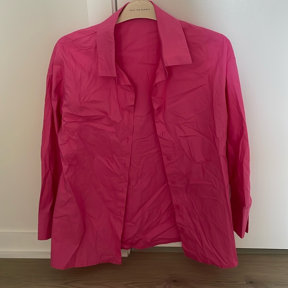Classic Pink Button Down Blouse - image 1